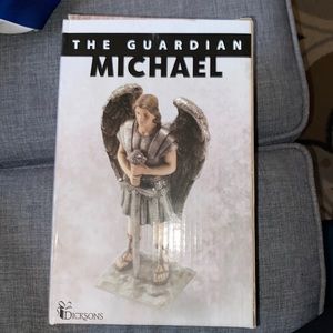 Dicksons Archangel Michael 7 x 3/4 Silver Tone Resin Stone Table Top Figurine